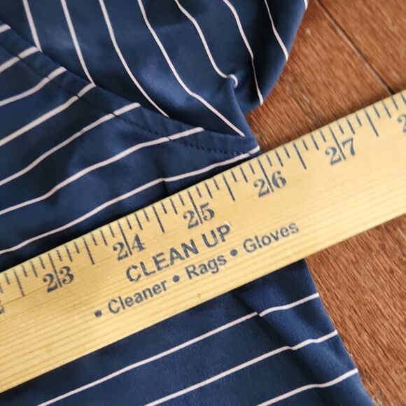 Rhoback Men's Striped Performance Polo Shirt, Navy/Light Pink, Size XXL, FLAW - Picture 5 of 8